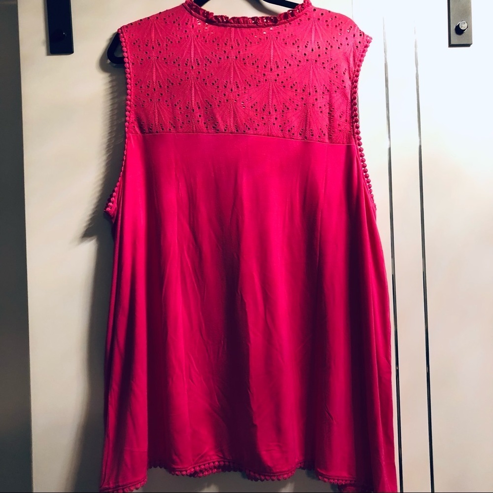 Plus Size 4X Sleeveless top with eyelet yoke, In Every Story - Picture 8 of 11